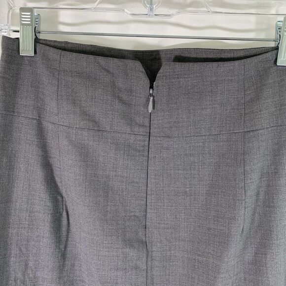 Banana Republic Wool Skirt Women's 2 Grey Stretch Zip Back Lined Knee Length - Picture 8 of 9